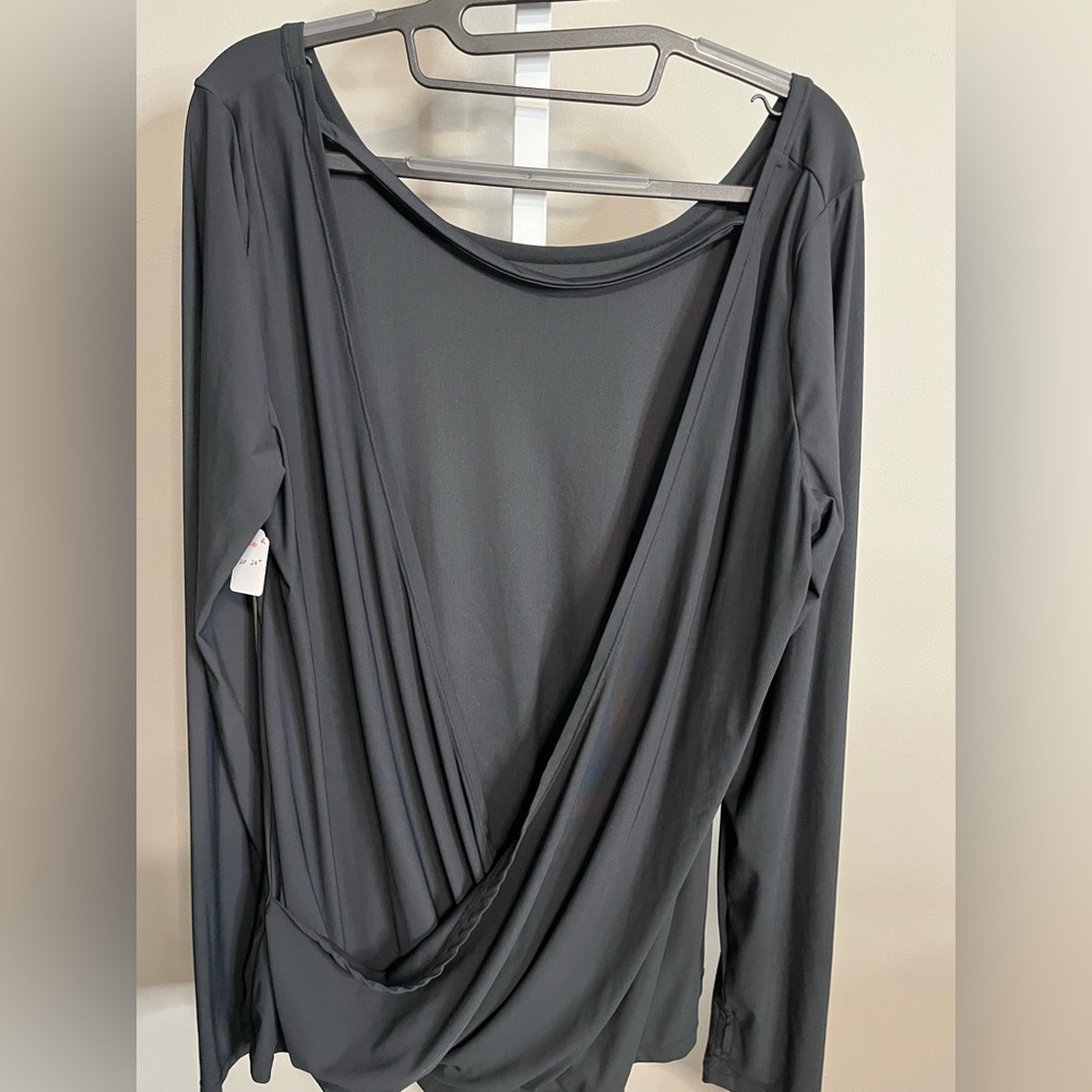 Elegant Black Drape Reversible Blouse